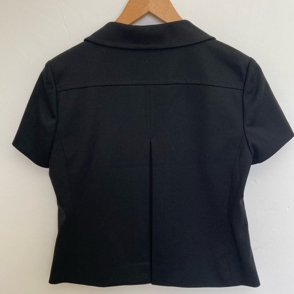Ann Taylor LOFT Black Dressy Short Sleeve Crop Blazer Jacket - Picture 6 of 8
